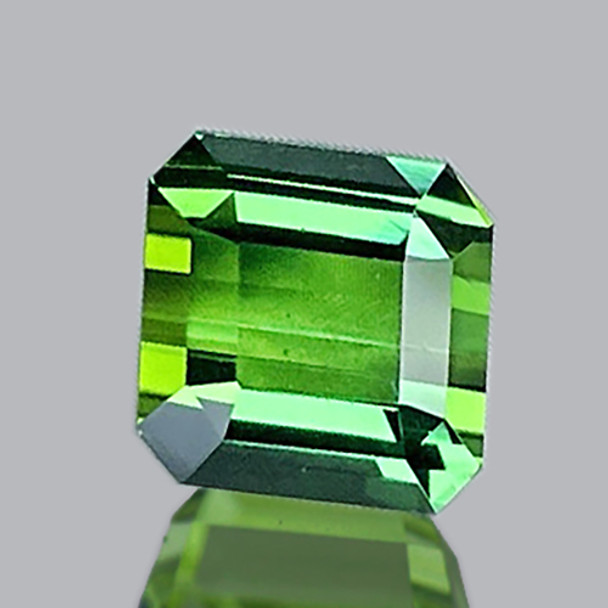 6.00 mm Octagon 1.06cts Sparkling Natural Intense Apple Green Tourmaline [Flawless-VVS]