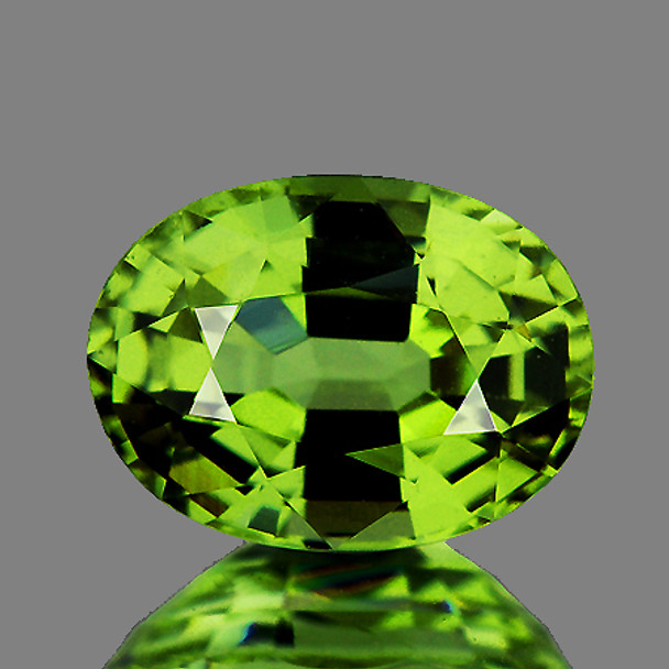 7.5x5.5 mm Oval 1.18cts Sparkling Luster Natural Brilliant Apple Green Tourmaline [Flawless-VVS]