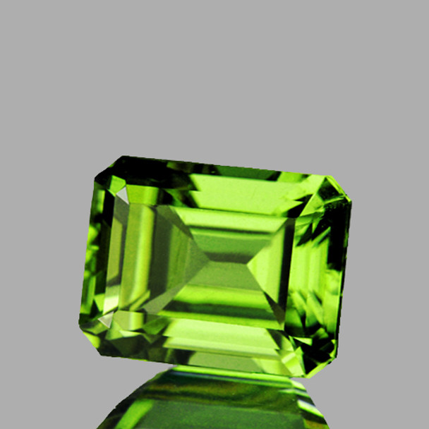 7.5x5.5 mm Octagon 1.32cts Sparkling Luster Natural Brilliant Intense Apple Green Tourmaline [VVS]