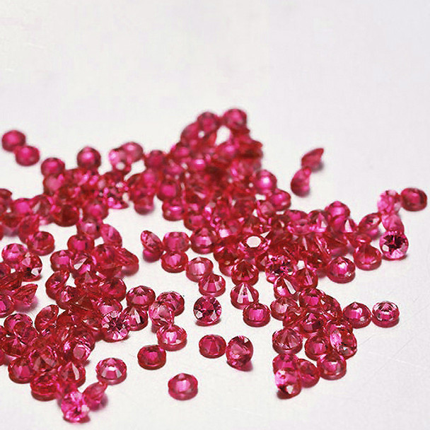 1.00 mm Round Machine Cut 100 pcs Superb Luster Natural Intense Red Pink Sapphire [Flawless-VVS]-AAA Grade