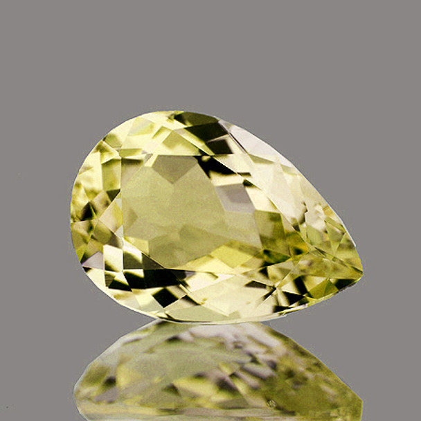 12.5x8 mm Pear 3.07ct Brilliant Luster Natural Golden Yellow Beryl 'Heliodor' [Flawless-VVS]