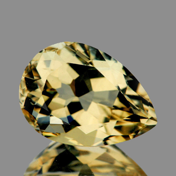 12.5x8 mm Pear 3.12ct Brilliant Luster Natural Golden Yellow Beryl 'Heliodor' [Flawless-VVS]