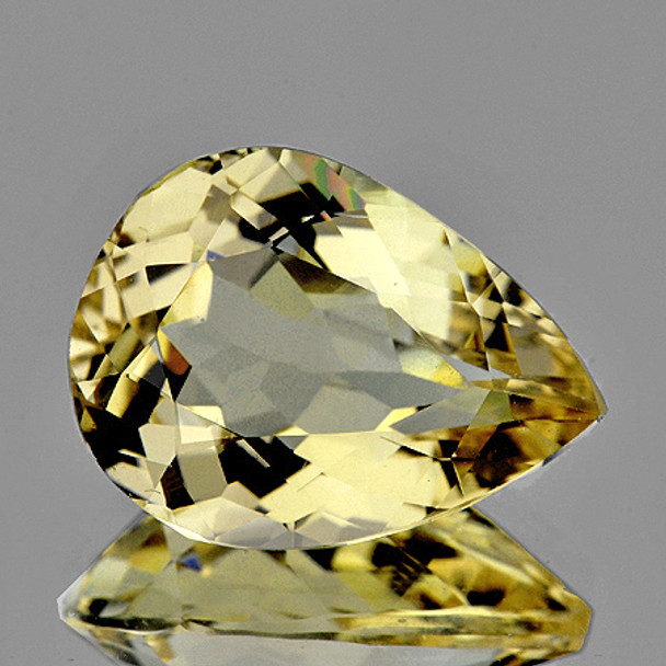 12.5x8.5 mm Pear 3.07ct Brilliant Luster Natural Golden Yellow Beryl 'Heliodor' [Flawless-VVS]