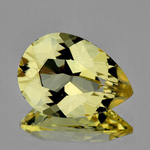 12x8 mm Pear 2.82ct Brilliant Luster Natural Golden Yellow Beryl 'Heliodor' [Flawless-VVS]