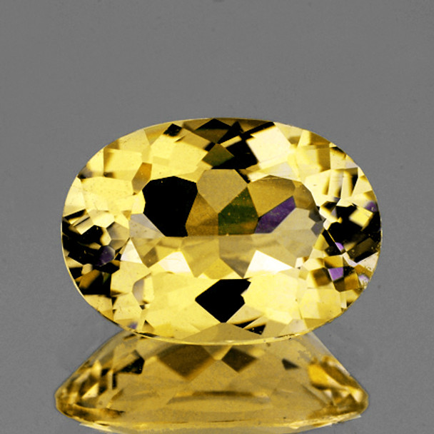 10.5x7.5 mm Oval 2.46ct Brilliant Luster Natural Golden Yellow Beryl 'Heliodor' [Flawless-VVS]