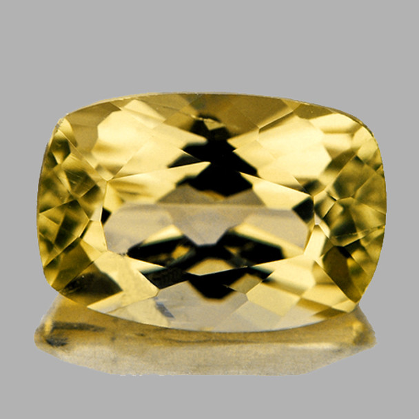 10.5x7.5 mm Cushion 2.38ct Brilliant Luster Natural Golden Yellow Beryl 'Heliodor' [Flawless-VVS]