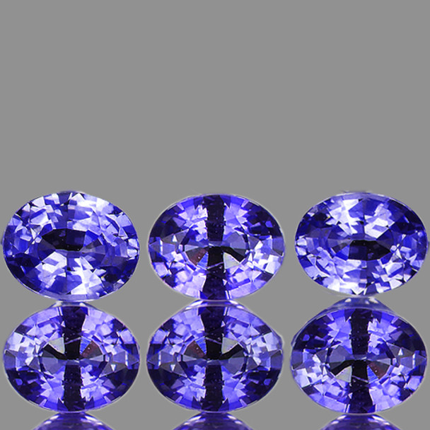 4x3 mm Oval 6 pieces AAA Luster Natural Violet Blue Sapphire [Flawless-VVS]