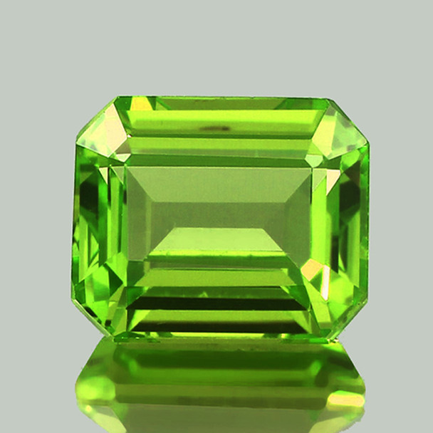 7x6 mm Octagon 1.20cts Sparkling Natural Intense Apple Green Tourmaline [Flawless-VVS]