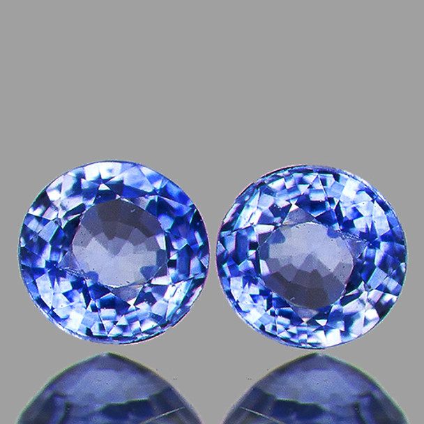 4.20 mm Round 2pcs Sparkling Natural Brilliant Blue Sapphire [Flawless-VVS]