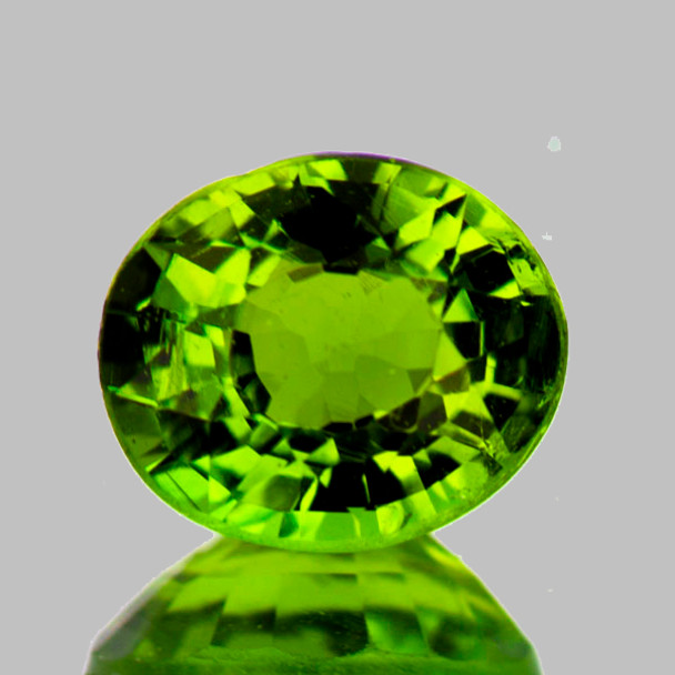7x6 mm Oval 1.27ct Sparkling Luster Natural Brilliant Apple Green Tourmaline [VVS]