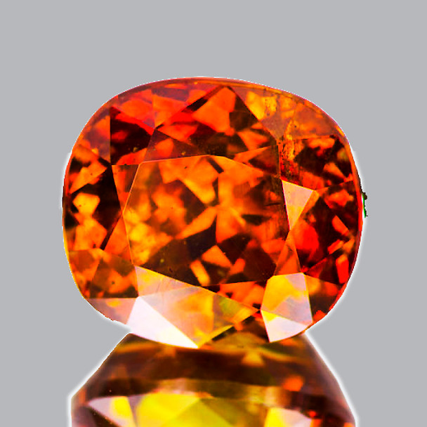 13x12 mm Cushion 13.80cts Rainbow Sparkles Natural Orange Sphalerite [VVS-VS]-Top Grade Rare