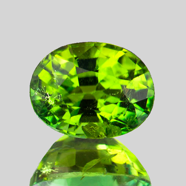7x5.5 mm Oval 1.26ct Sparkling Natural Brilliant Apple Green Tourmaline [VVS]