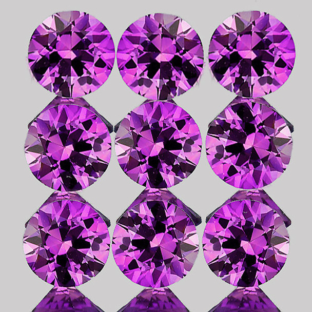 2.70 mm Round 9 pcs AAA Luster Natural Hot Pinkish Purple Sapphire [IF-VVS]-AAA Grade