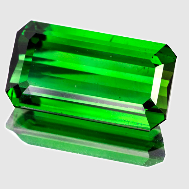 15x8 mm Octagon 5.41cts Natural Brilliant Chrome Green Tourmaline [Flawless-VVS]-Free Certificate