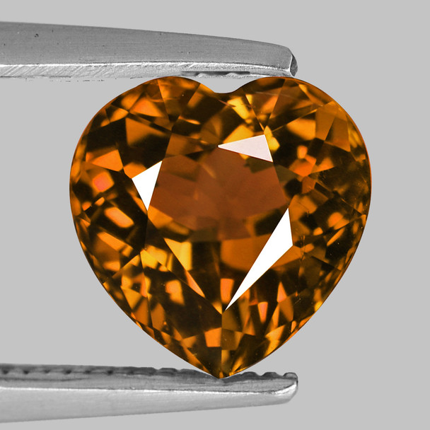 9.50 mm Heart 3.62ct AAA Sparkles Natural Honey Yellow Mali Garnet [Flawless-VVS]-Free Certificate