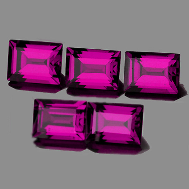 6x4 mm Baguette 5 pcs AAA Fire Luster Natural Pinkish Purple Rhodolite Garnet [Flawless-VVS]