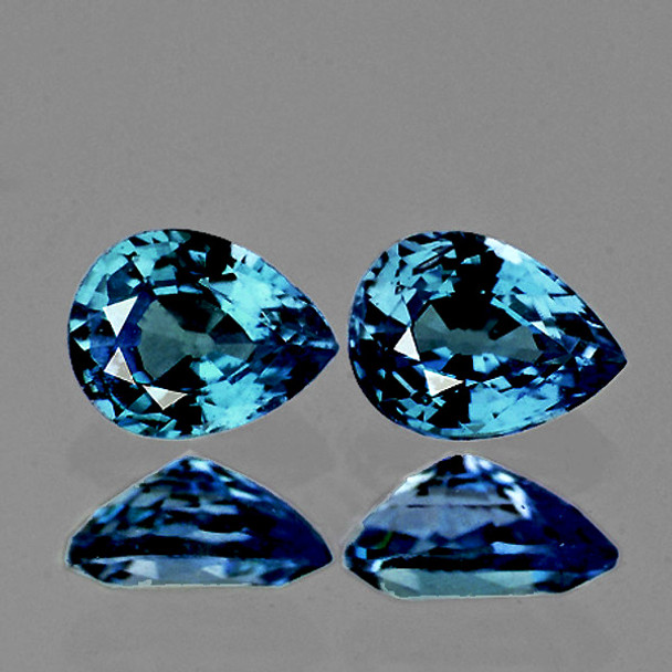 5x4 mm Pear 2pcs AAA Luster Natural Madagascar Blue Sapphire [Flawless-VVS]