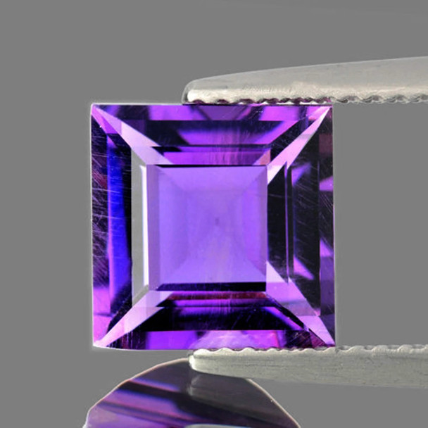 8.00 mm Square 1 piece AAA Brilliant Luster Natural Purple Amethyst [Flawless-VVS]