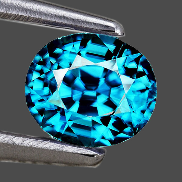 8x7 mm Oval 2.76cts AAA Superb Brilliancy Natural Electric Blue Zircon [Flawless-VVS]