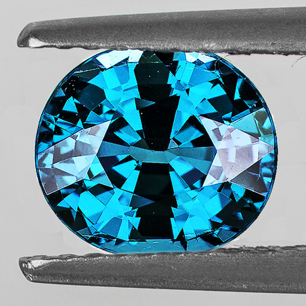 7x6 mm Oval 2.50cts AAA Superb Brilliancy Natural Electric Blue Zircon [Flawless-VVS]