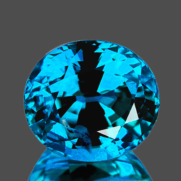 8.5x7.5 mm Oval 4.23cts AAA Superb Brilliancy Natural Electric Blue Zircon [Flawless-VVS]