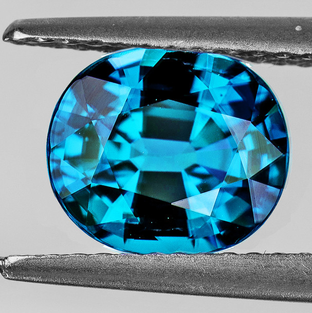 7.5x6.5 mm Oval 2.53cts AAA Superb Brilliancy Natural Electric Blue Zircon [Flawless-VVS]