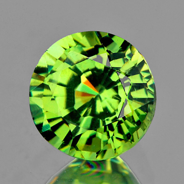 3.70 mm Round Step 1 piece Rainbow Sparkles Natural Apple Green Demantoid Garnet [Flawless-VVS]