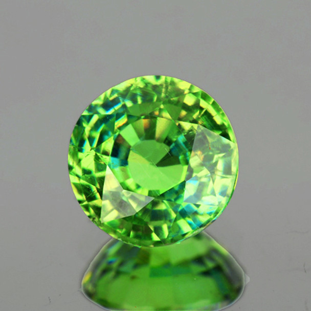 3.50 mm Round Step 1 piece Rainbow Sparkles Natural Apple Green Demantoid Garnet [Flawless-VVS]