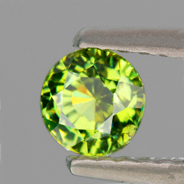 3.30 mm Round 1 piece Rainbow Sparkles Natural Golden Green Demantoid Garnet [Flawless-VVS]-Top Grade
