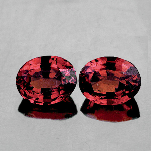 5x4 mm Oval 2 pieces AAA Fire Luster Natural Unheated Champagne Red Sapphire [Flawless-VVS]