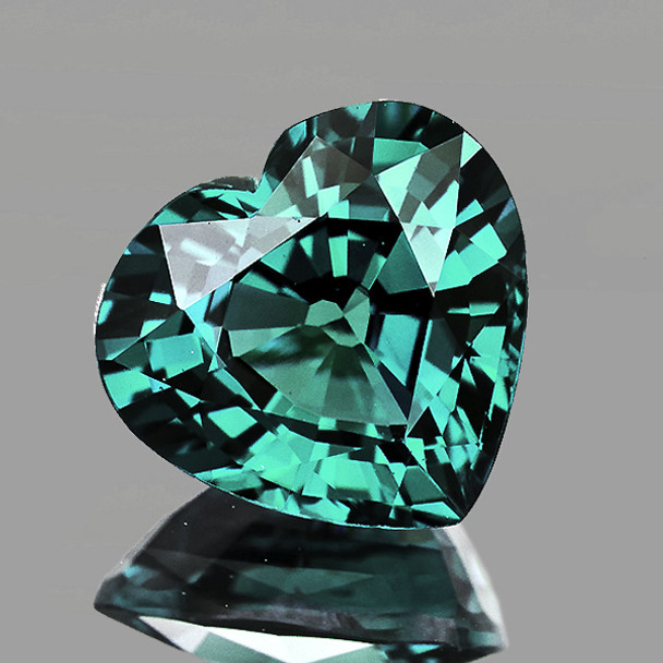 12.00 mm Heart 7.02ct AAA Luster Natural Blueish Green Tourmaline [Flawless-VVS]-Free Certificate