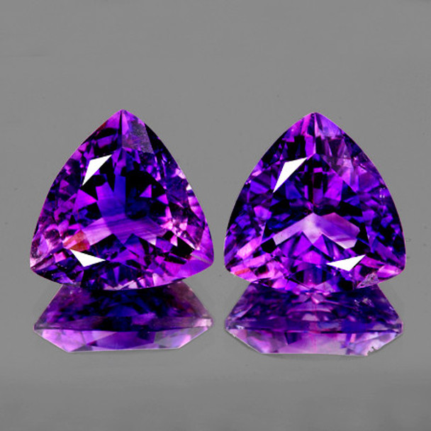 7.00 mm Trillion 2 pcs AAA Luster Natural Top Intense Purple Amethyst [Flawless-VVS]