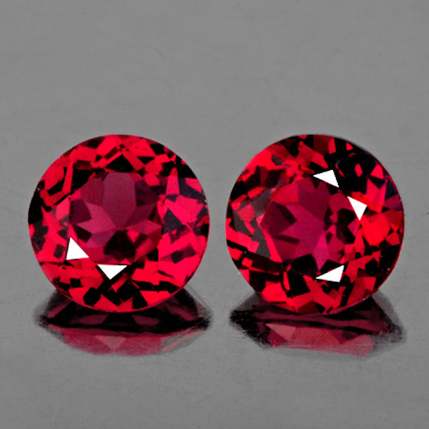 5.70 mm Round 2 pcs AAA Fire Natural Red Pink Rhodolite Garnet [Flawless-VVS]