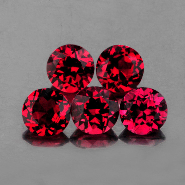 4.70 mm Round 5 pcs AAA Fire Natural Red Pink Rhodolite Garnet [Flawless-VVS]