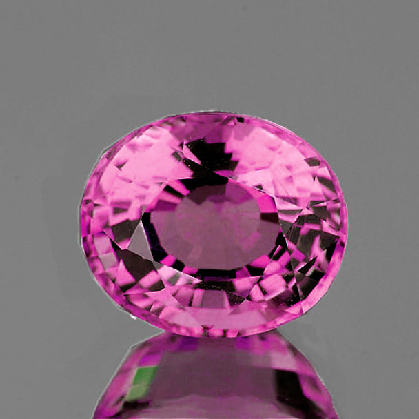 7x6 mm Oval 1.10ct Sparkling Luster Natural Intense Pink Tourmaline [VVS]