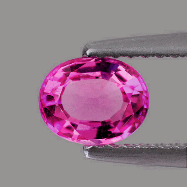 8x6.5 mm Oval 1.17ct Sparkling Luster Natural Intense Pink Tourmaline [Flawless-VVS]