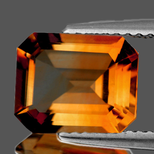 7.5x6 mm Octagon 1.25ct AAA Luster Natural Madeira Orange Citrine [Flawless-VVS]