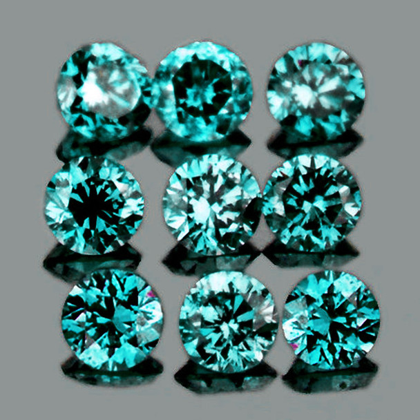 1.30 mm Round Brilliant 9 pieces Fire Luster Natural Blue Diamond [VVS-SI]