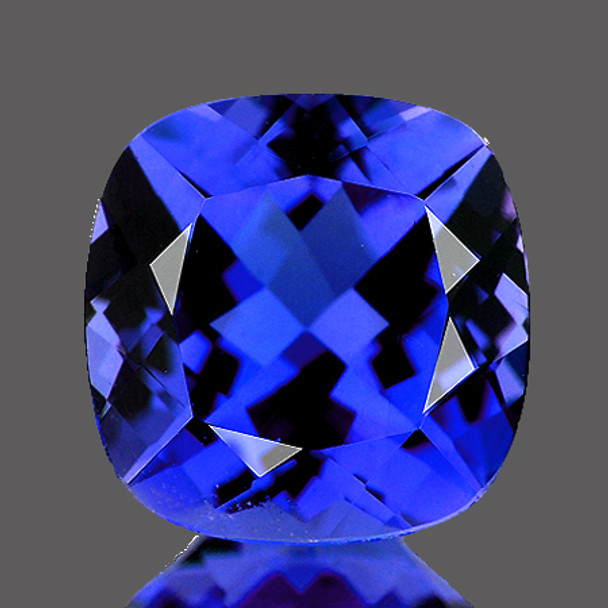 6.00 mm Cushion 0.91ct AAA Luster Natural Intense Purple Blue Tanzanite [Flawless-VVS]