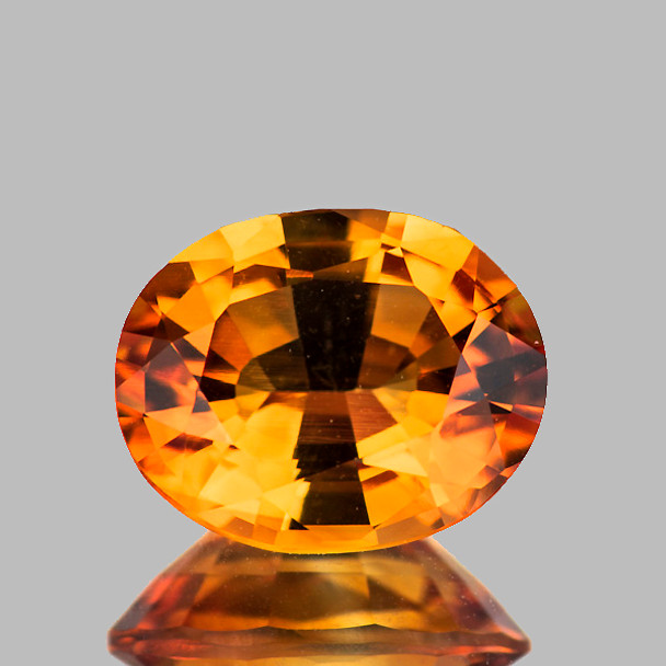 9.5X7.5 mm Oval 1.94ct AAA Luster Natural Golden Orange Citrine [Flawless-VVS]