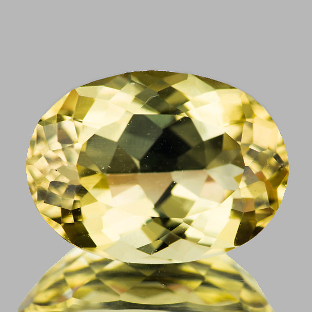 12.5x9 mm Oval 3.93ct Brilliant Luster Natural Sparkling Yellow Beryl 'Heliodor' [Flawless-VVS]
