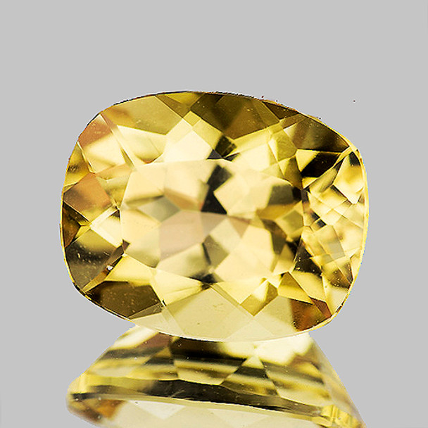 9.5x7.5 mm Cushion 2.30ct Brilliant Luster Natural Sparkling Yellow Beryl 'Heliodor' [Flawless-VVS]