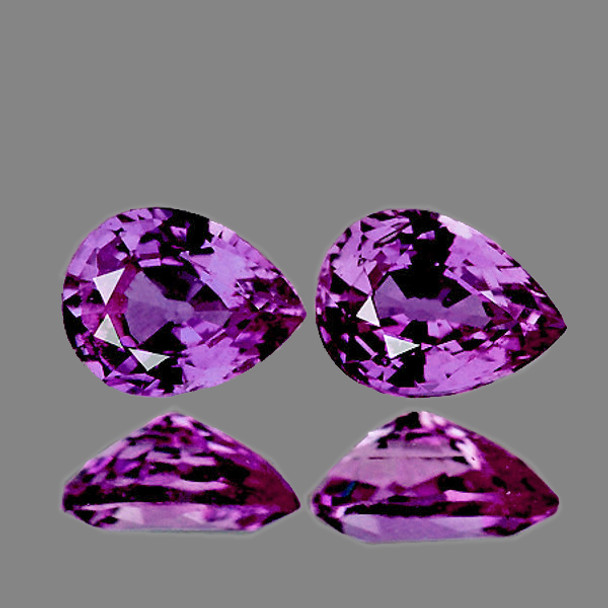 5x4 mm Pear 2pcs AAA Fire Luster Natural Pink Purple Sapphire [Flawless-VVS]-Top Grade