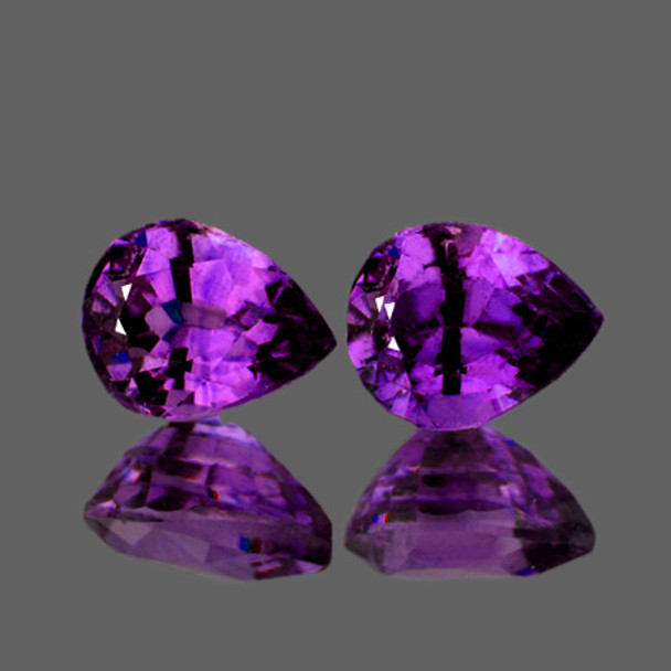 5x4 mm Pear 2pcs AAA Fire Luster Natural Intense Purple Sapphire [Flawless-VVS]-Top Grade