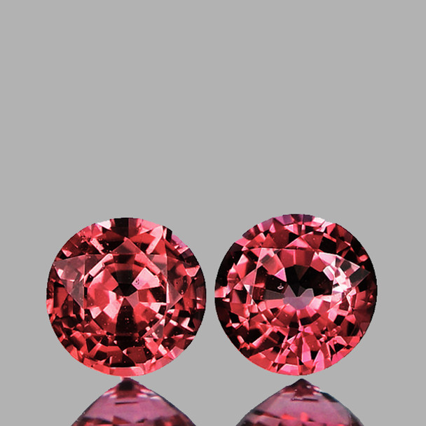 3.20 mm Round 2 pieces AAA Fire Luster Natural Titanium Red Mogok Spinel [Flawless-VVS]