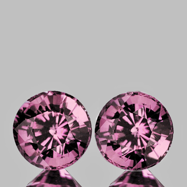 3.80 mm Round 2pcs Sparkling Natural Intense Titanium Pink Mogok Spinel [Flawless-VVS]