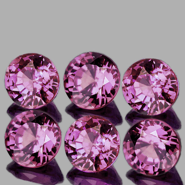 3.20 mm Round Machine Cut 6 pieces Natural AAA Pink Purple Mogok Spinel [Flawless-VVS]
