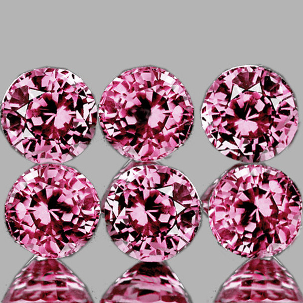 2.80 mm Round Machine Cut 6 pieces Natural AAA Intense Pink Mogok Spinel [Flawless-VVS]