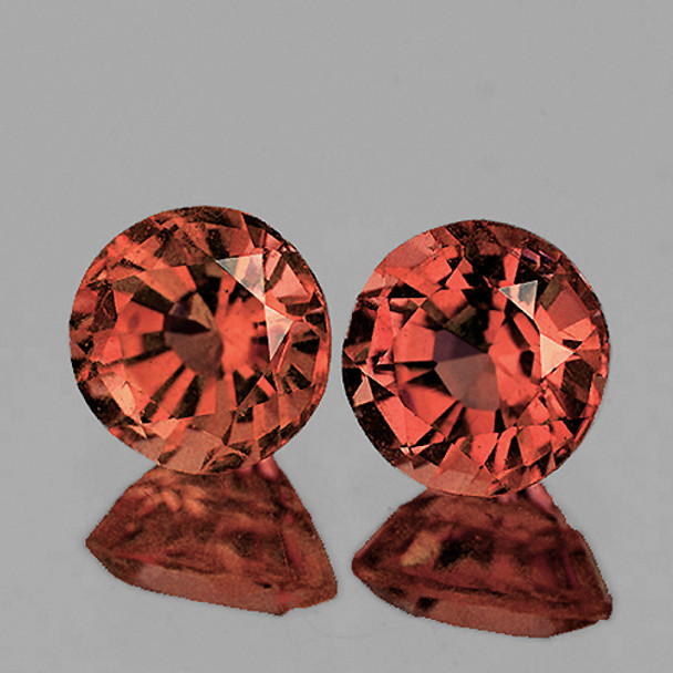 3.50 mm Round 2 pieces AAA Fire Luster Natural Titanium Orange Mogok Spinel [Flawless-VVS]