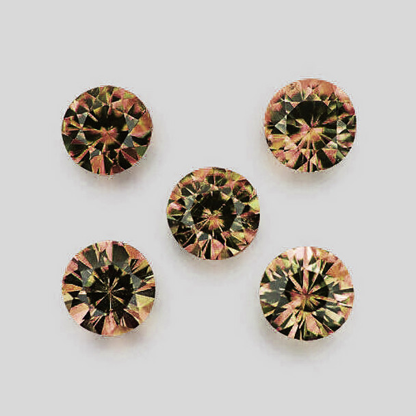 3.50 mm Round 5 pcs AAA Luster Natural Unheated Intense Champagne Sapphire [Flawless-VVS]